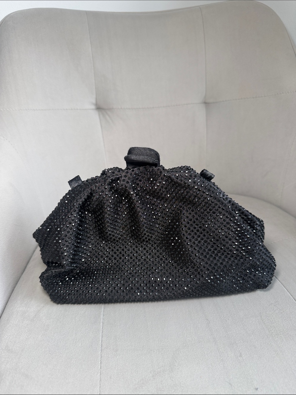NWOT Black Sequin Evening Clutch Bag with Adjustable Strap